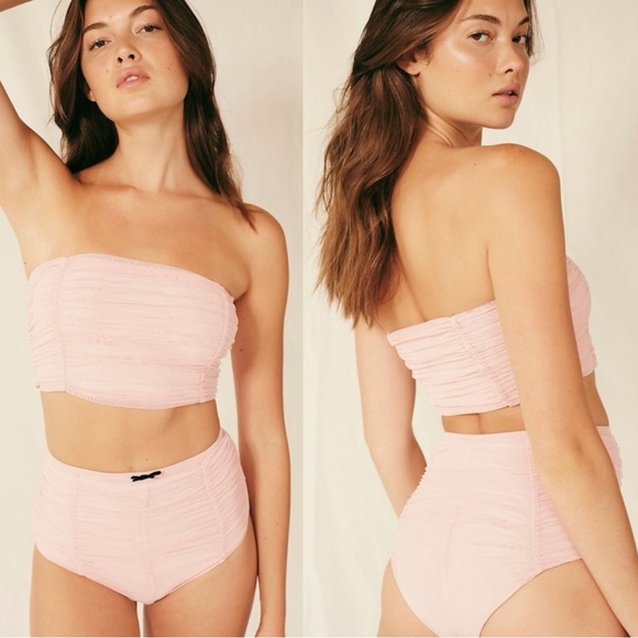 Free People Coquette She Bad Panties Bloomers Pink Bow Dainty Retro 50s Size XS - Picture 1 of 13